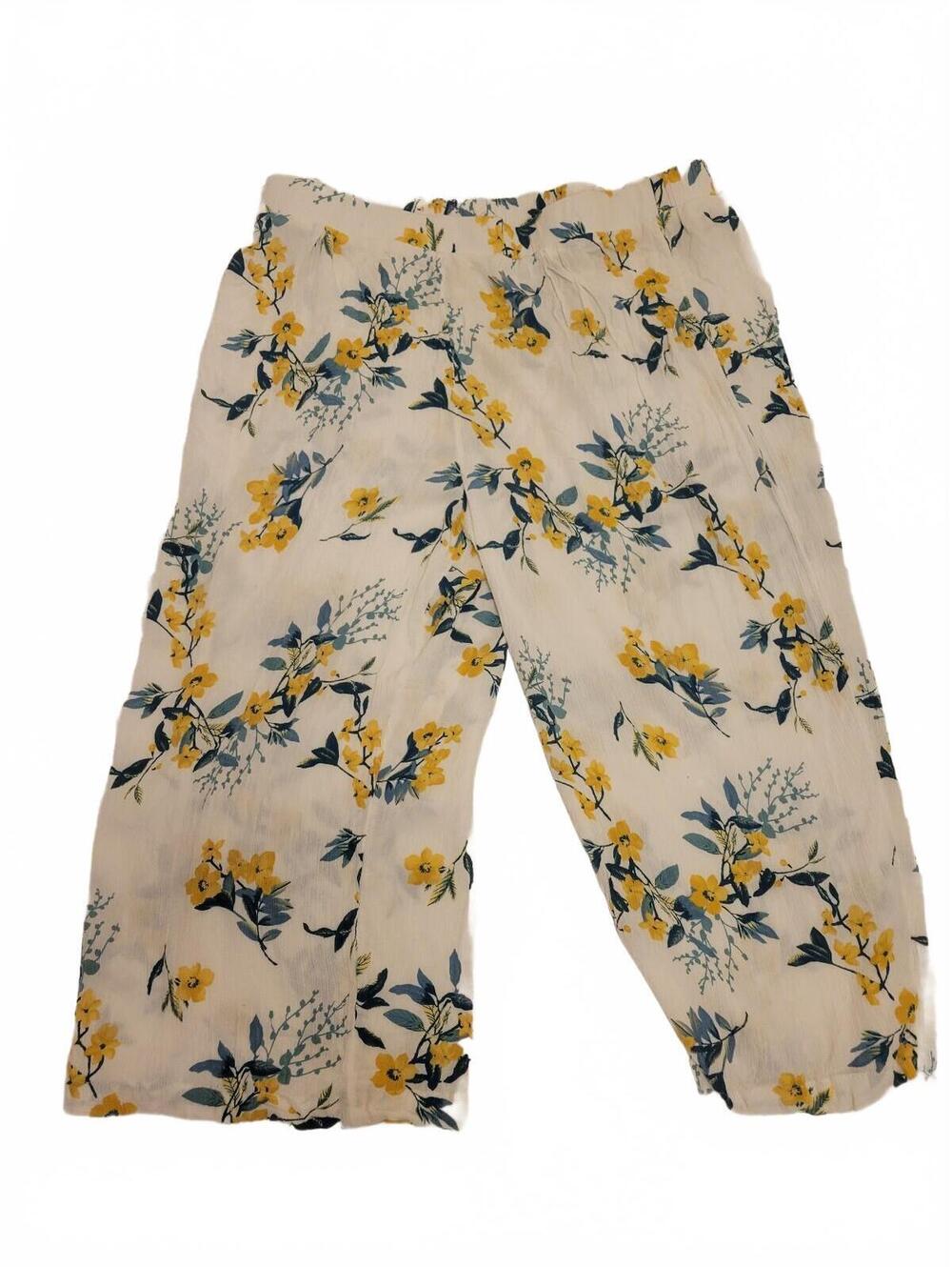Candie's Pull-on Gaucho Pants White/Floral Size XXL